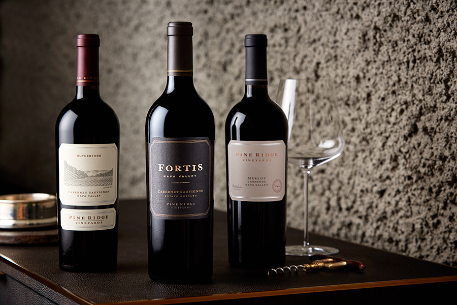 One bottle each of Pine Ridge Vineyard Rutherford Cabernet, FORTIS Cabernet and Merlot in the caves