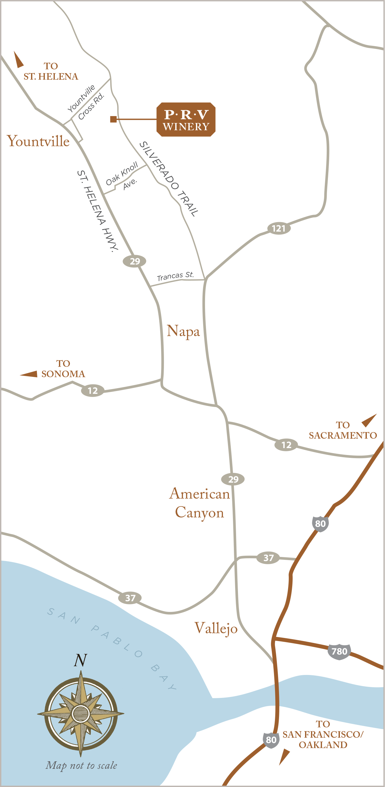 Map to Pine Ridge Vineyards in Napa California