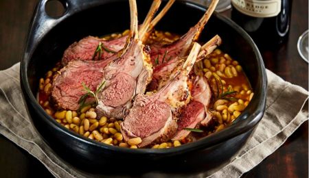 Spring Rack of Lamb with Flageolet