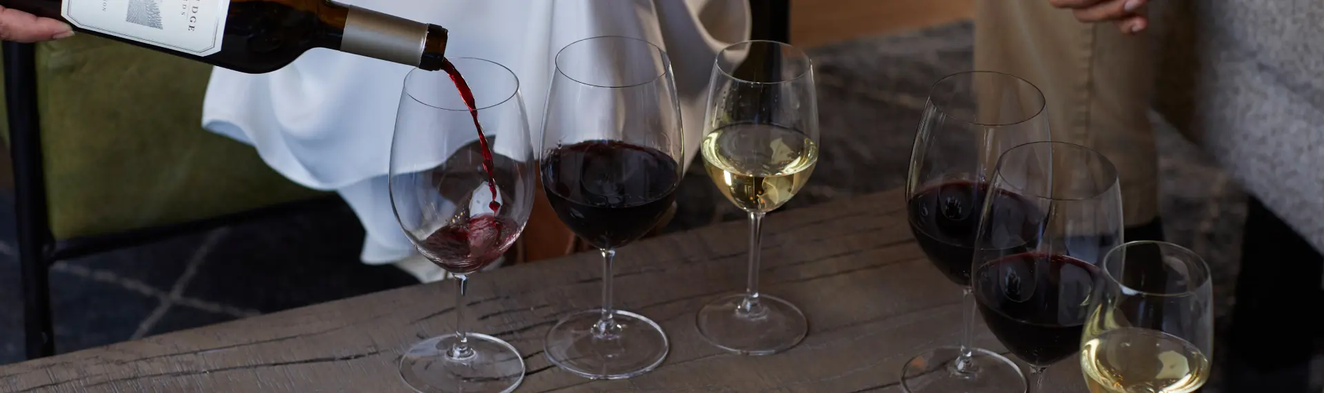 wine pouring in glasses